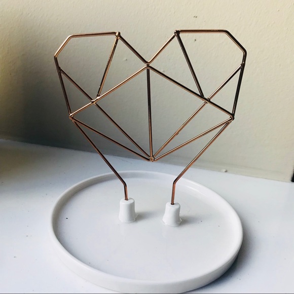 NEW Coxet Wire Heart Ceramic Jewlery Holder - Picture 4 of 7